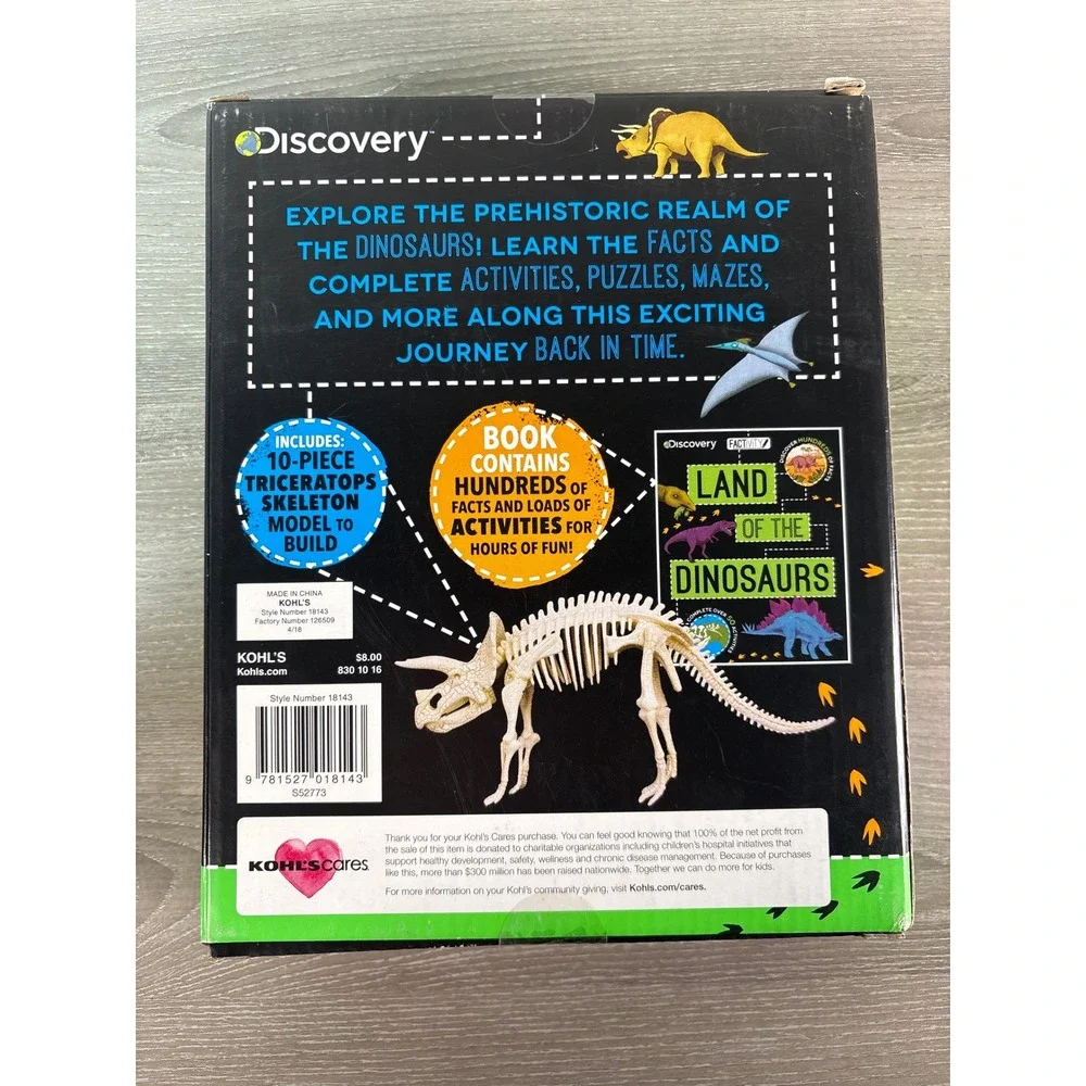 Discovery Dinosaur Factivity Activity Book Build Triceratops Skeleton Model Kids